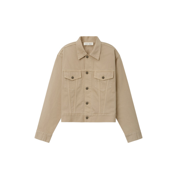 Fear of God Essentials Classic Denim Jacket in Overdyed Dune | Luxury Shoes 