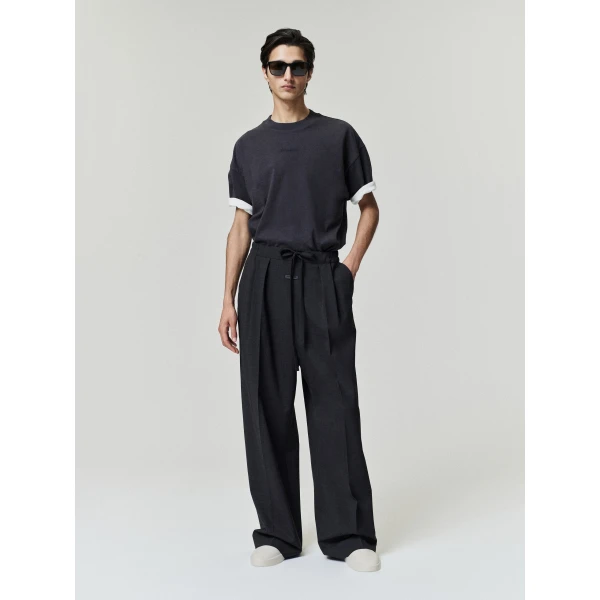 Fear of God Essentials Classic Double Layer Tee in Washed Vintage Black | T-shirts & vests | Luxury Shoes 