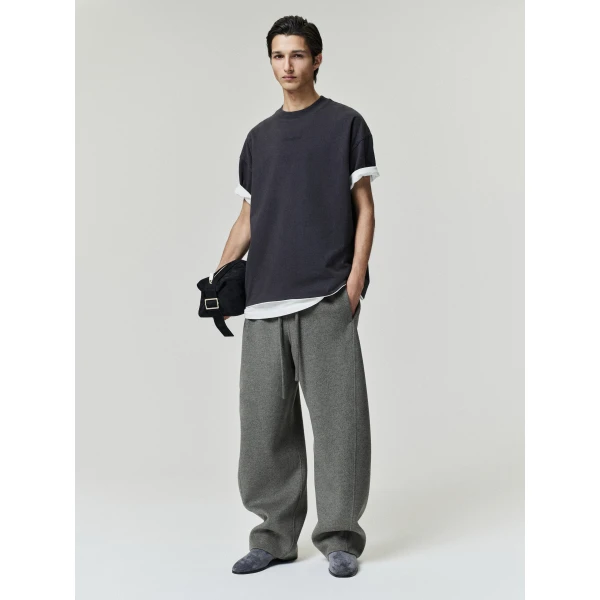 Fear of God Essentials Classic Double Layer Tee in Washed Vintage Black | T-shirts & vests | Luxury Shoes 