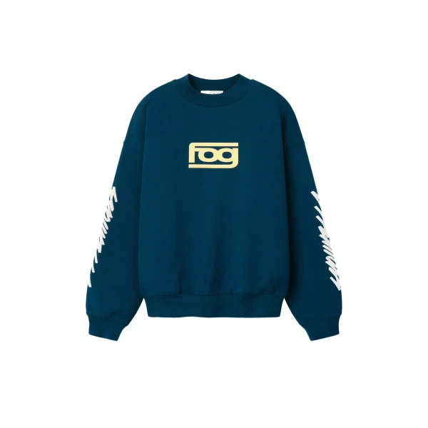 Fear of God Essentials Classic Half Raglan Hi-Crewneck in Night Sea | Luxury Shoes 