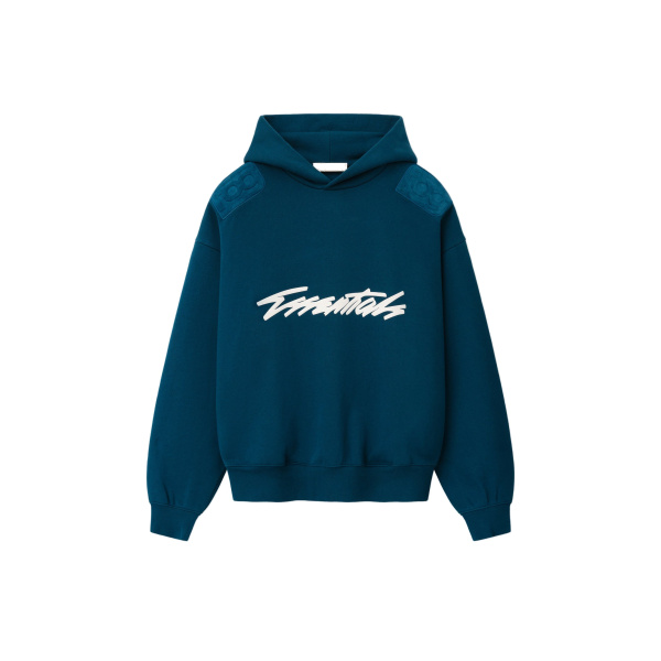 Fear of God Essentials Classic Half Raglan Hoodie in Night Sea | Luxury Shoes 