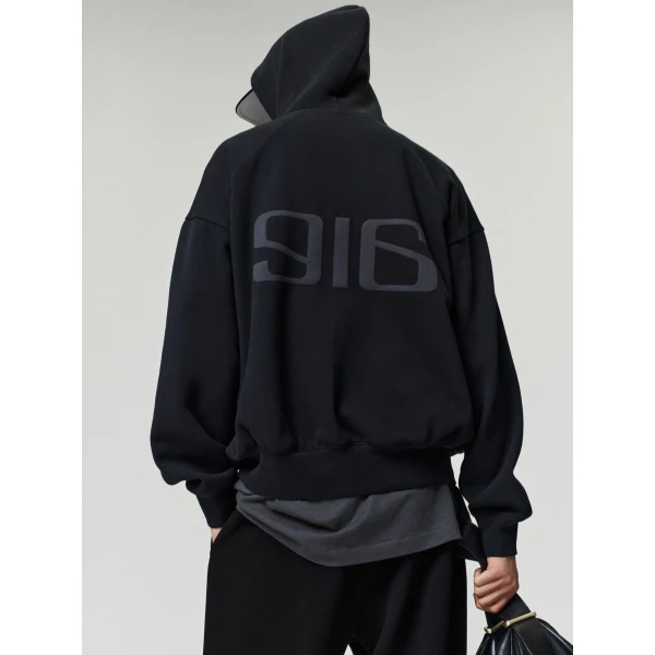 Fear of God Essentials Classic Half Raglan Hoodie in Vintage Black | Sweatshirts | Luxury Shoes 