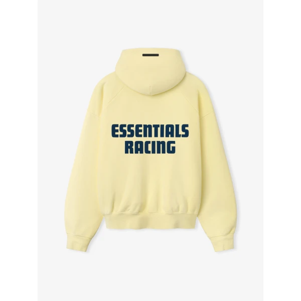 Fear of God Essentials Classic Half Raglan Hoodie in Washed Sulphur | Sweatshirts | Luxury Shoes 