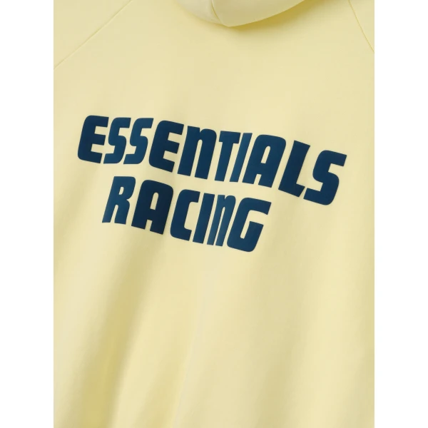 Fear of God Essentials Classic Half Raglan Hoodie in Washed Sulphur | Sweatshirts | Luxury Shoes 