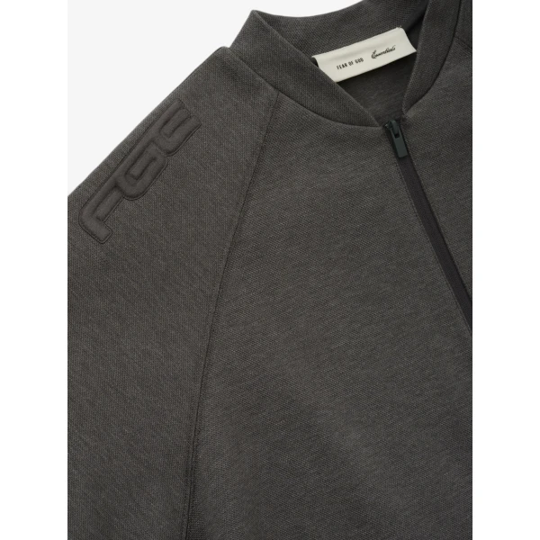 Fear of God Essentials Classic Half Zip Raglan in Ash Heather | Sweatshirts | Luxury Shoes 