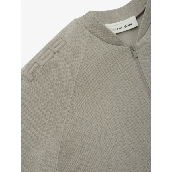 Fear of God Essentials Classic Half Zip Raglan in Pyrite Heather | Sweatshirts | Luxury Shoes 