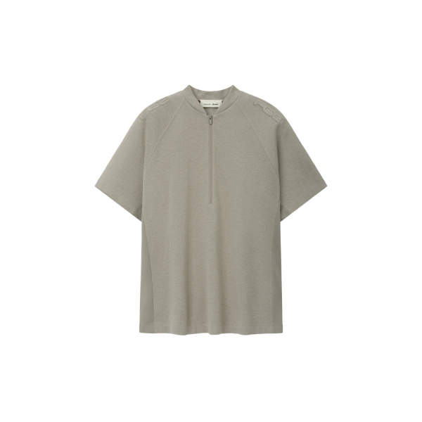 Fear of God Essentials Classic Half Zip Raglan in Pyrite Heather | Luxury Shoes 