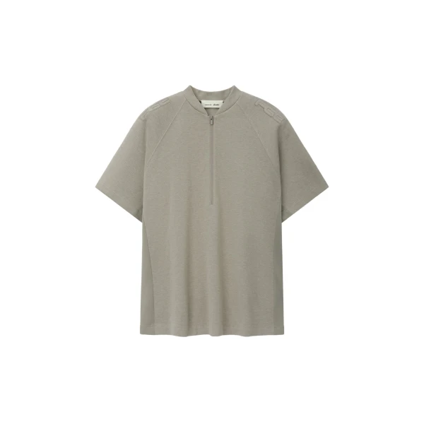 Fear of God Essentials Classic Half Zip Raglan in Pyrite Heather | Luxury Shoes 