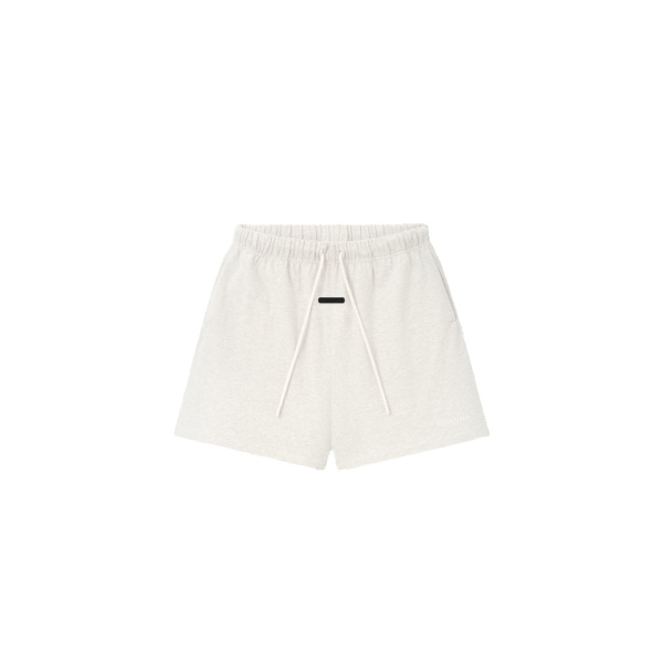 Fear of God Essentials Classic Heavy Jersey Short in Oatmeal Heather | Luxury Shoes 