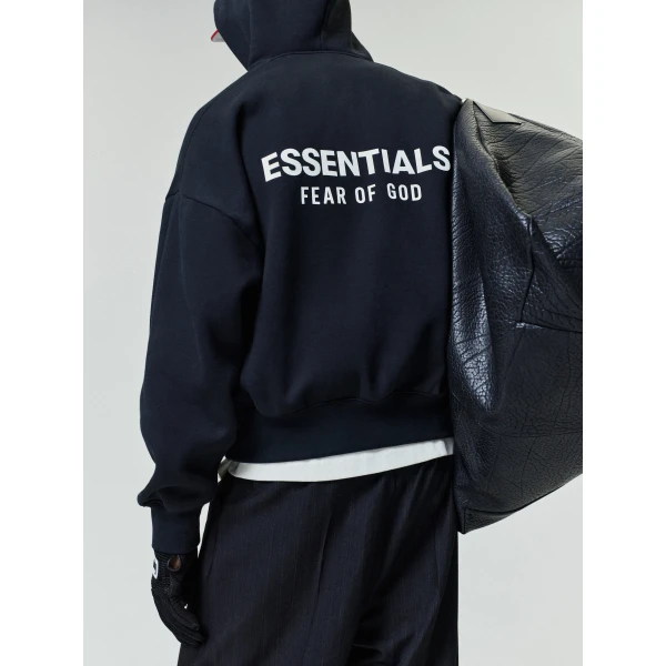 Fear of God Essentials Classic Hoodie in Vintage Black | Sweatshirts | Luxury Shoes 