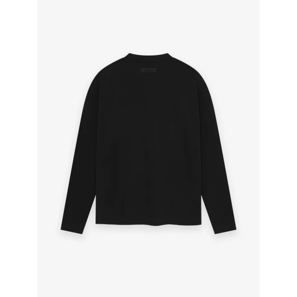Fear of God Essentials Classic Long Sleeve Tee in Vintage Black and White | T-shirts & vests | Luxury Shoes 