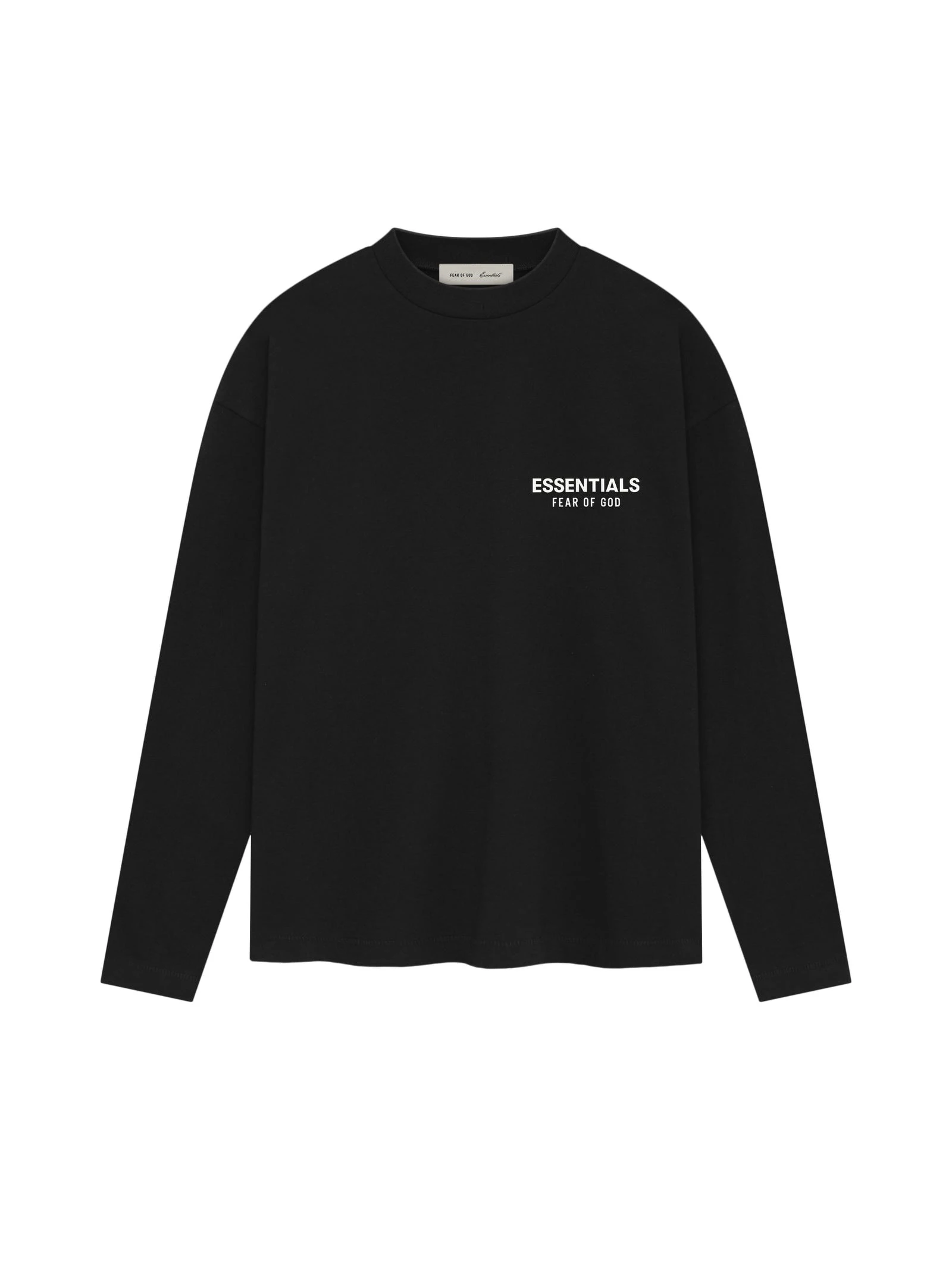Fear of God Essentials Classic Long Sleeve Tee in Vintage Black and White Fear of God Essentials Classic Long Sleeve Tee in Vintage Black and White | Luxury Shoes