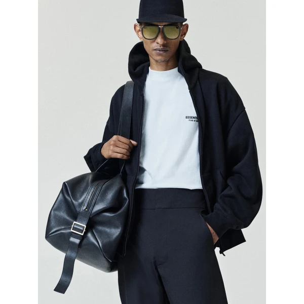 Fear of God Essentials Classic Zip-Up Hoodie in Black | Sweatshirts | Luxury Shoes 