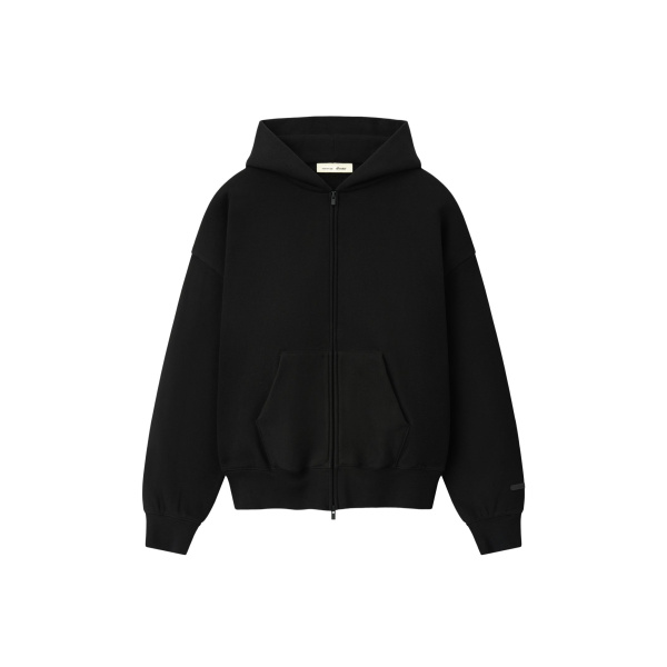 Fear of God Essentials Classic Zip-Up Hoodie in Black | Luxury Shoes 
