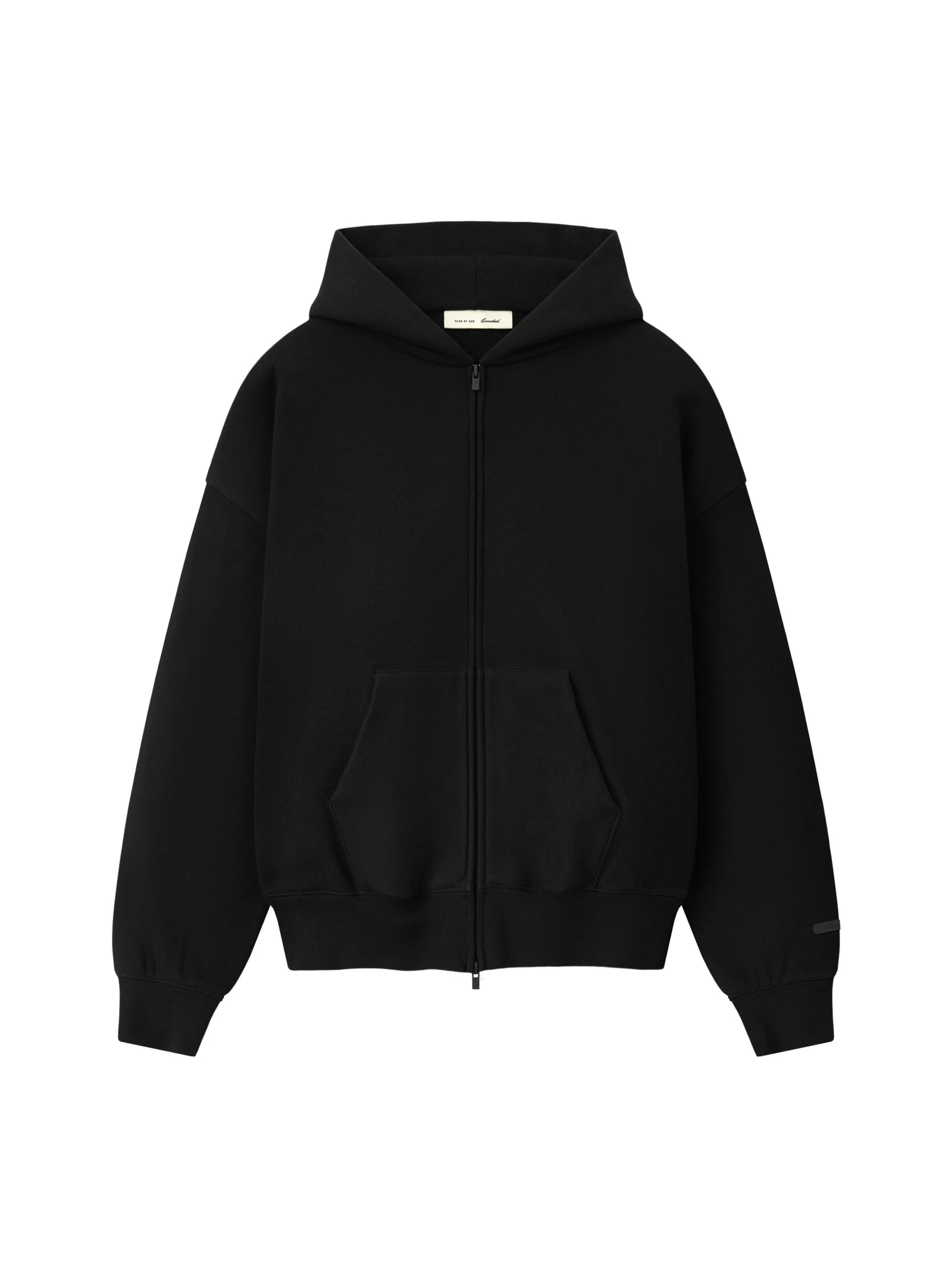 Fear of God Essentials Classic Zip-Up Hoodie in Black Fear of God Essentials Classic Zip-Up Hoodie in Black | Luxury Shoes