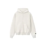 Fear of God Essentials Classic Zip-Up Hoodie in Oatmeal Heather | Luxury Shoes 