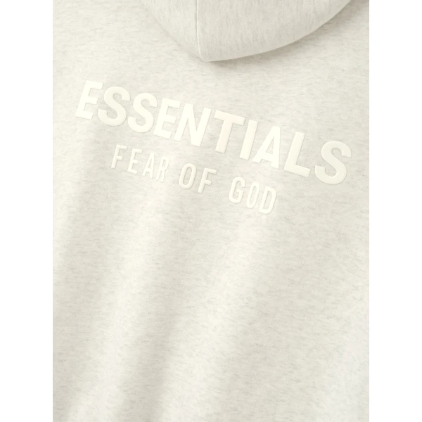 Fear of God Essentials Classic Zip-Up Hoodie in Oatmeal Heather | Sweatshirts | Luxury Shoes 