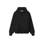 Fear of God Essentials Classic Zip-Up Hoodie in Vintage Black and White | Luxury Shoes 