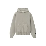 Fear of God Essentials Classic Zip-Up Hoodie in Warm Heather | Luxury Shoes 