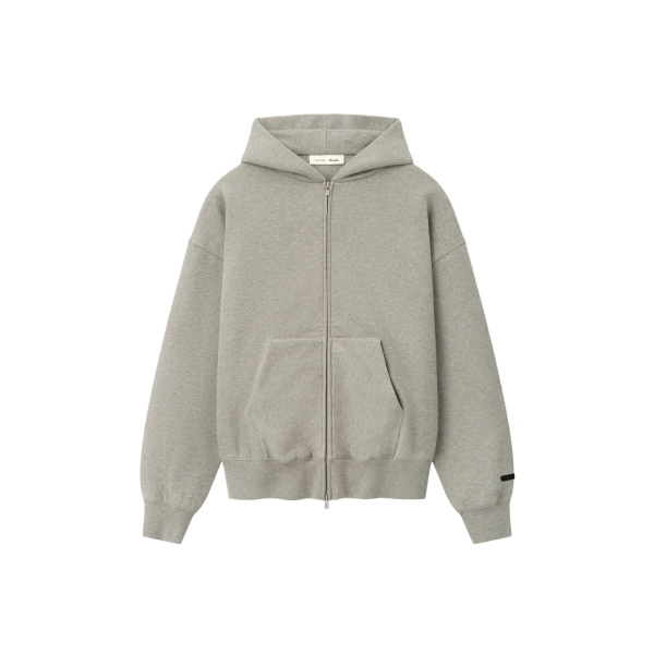 Fear of God Essentials Classic Zip-Up Hoodie in Warm Heather | Luxury Shoes 