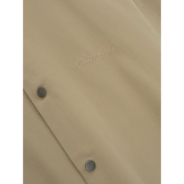 Fear of God Essentials Cotton Canvas Overshirt in Dune | Men Shirts | Luxury Shoes 