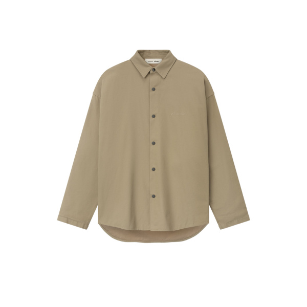 Fear of God Essentials Cotton Canvas Overshirt in Dune | Luxury Shoes 