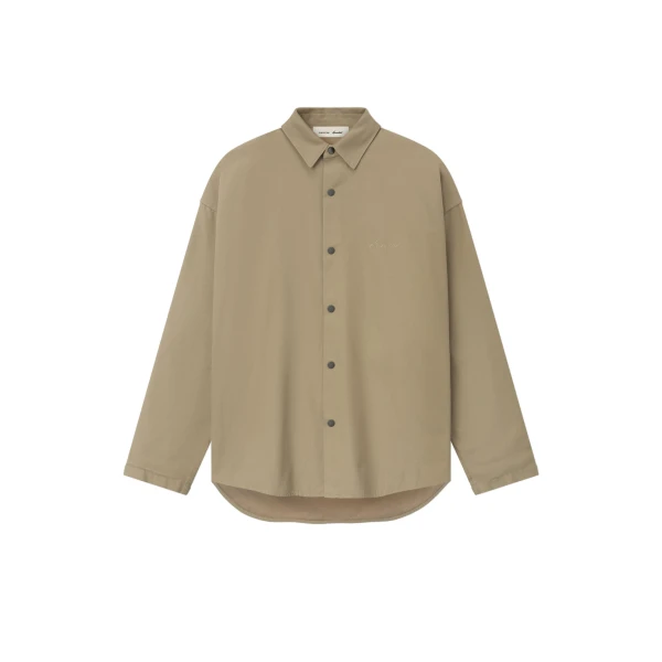 Fear of God Essentials Cotton Canvas Overshirt in Dune | Luxury Shoes 