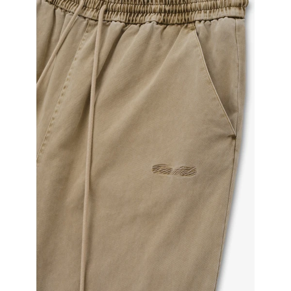 Fear of God Essentials Cotton Twill Lounge Drawstring Pant in Washed Clay | Pants | Luxury Shoes 