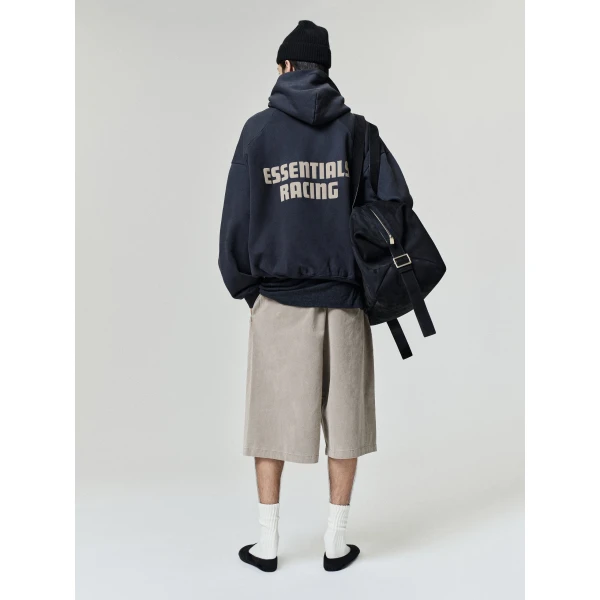 Fear of God Essentials Cotton Twill Lounge Drawstring Short in Washed Clay | Shorts | Luxury Shoes 