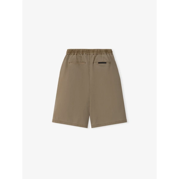 Fear of God Essentials Cotton Twill Lounge Drawstring Short in Washed Clay | Shorts | Luxury Shoes 