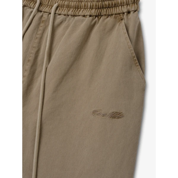Fear of God Essentials Cotton Twill Lounge Drawstring Short in Washed Clay | Shorts | Luxury Shoes 