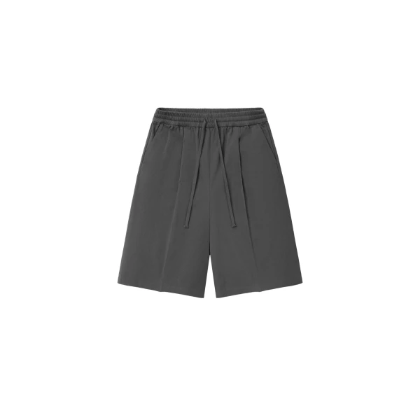 Fear of God Essentials Cotton Twill Relaxed Drawstring Short in Iron Grey | Luxury Shoes 