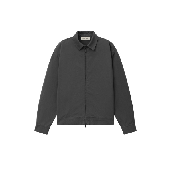 Fear of God Essentials Cotton Twill Work Jacket in Iron Grey | Luxury Shoes 