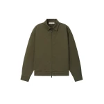 Fear of God Essentials Cotton Twill Work Jacket in Moss Fear of God Essentials Cotton Twill Work Jacket in Moss | Luxury Shoes