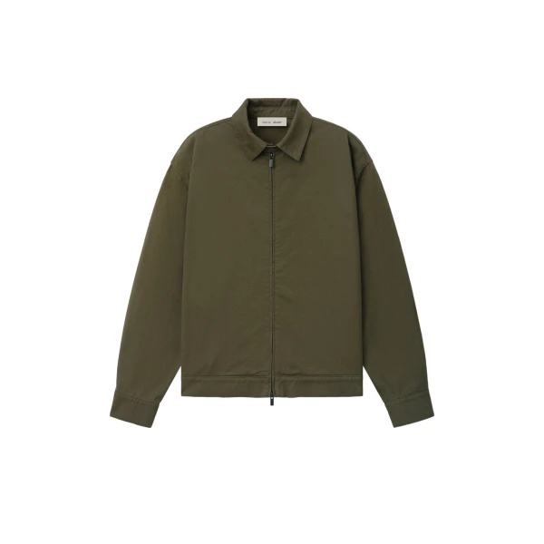 Essentials Cotton Twill Work Jacket in Moss