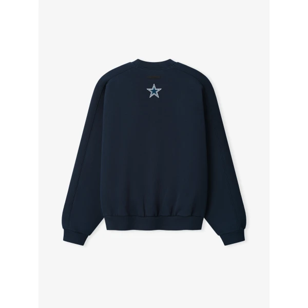 Fear of God Essentials Cowboys 90s Relaxed Crewneck in Dark Sapphire | Sweatshirts | Luxury Shoes 
