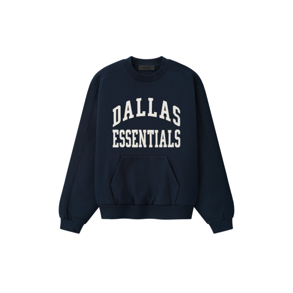 Fear of God Essentials Cowboys 90s Relaxed Crewneck in Dark Sapphire | Luxury Shoes 