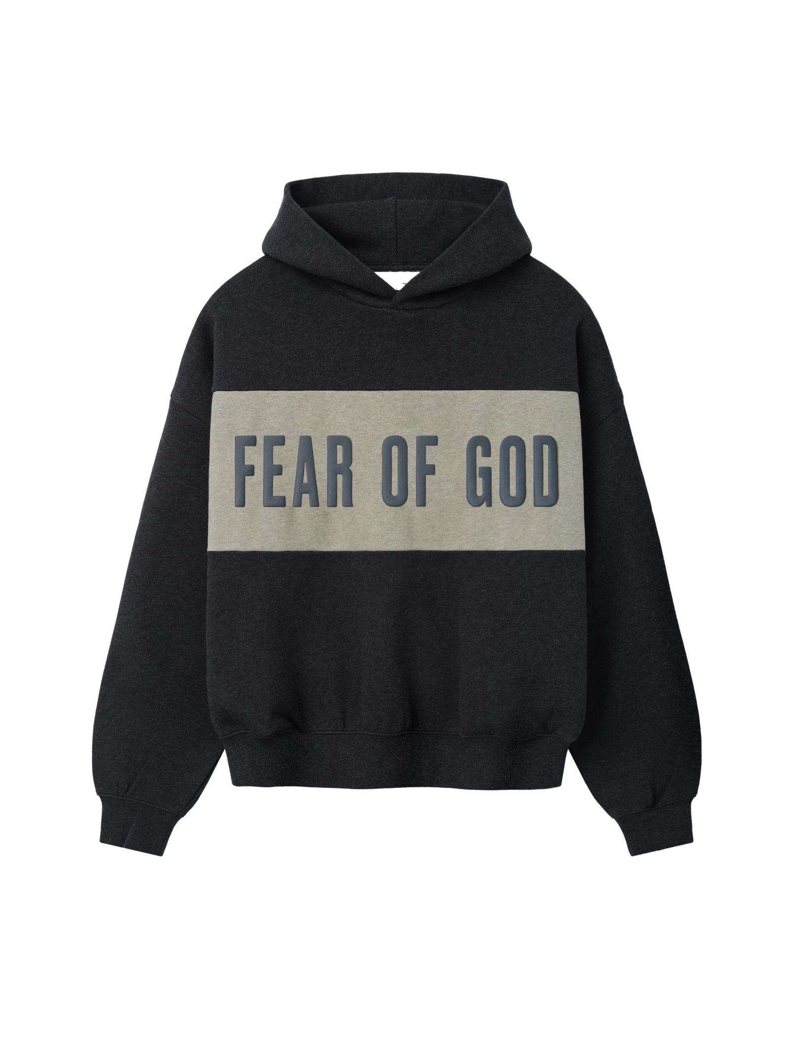 Fear of God Essentials Cropped Relaxed Panelled Hoodie in Iron Grey Heather and Seal Heather Fear of God Essentials Cropped Relaxed Panelled Hoodie in Iron Grey Heather and Seal Heather | Luxury Shoes
