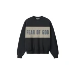 Fear of God Essentials Cropped Relaxed Panelled Sweatshirt in Iron Grey Heather and Seal Heather | Luxury Shoes 