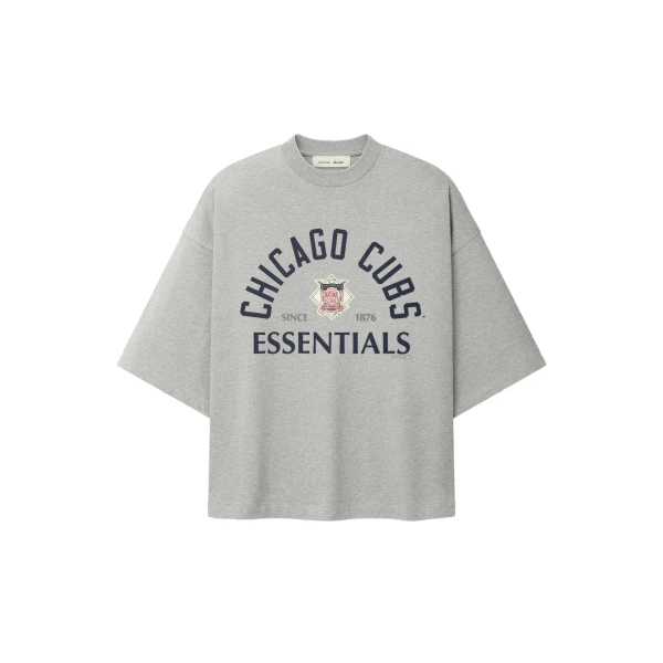 Fear of God Essentials Cubs National League Merch Tee in Concrete Heather | Luxury Shoes 