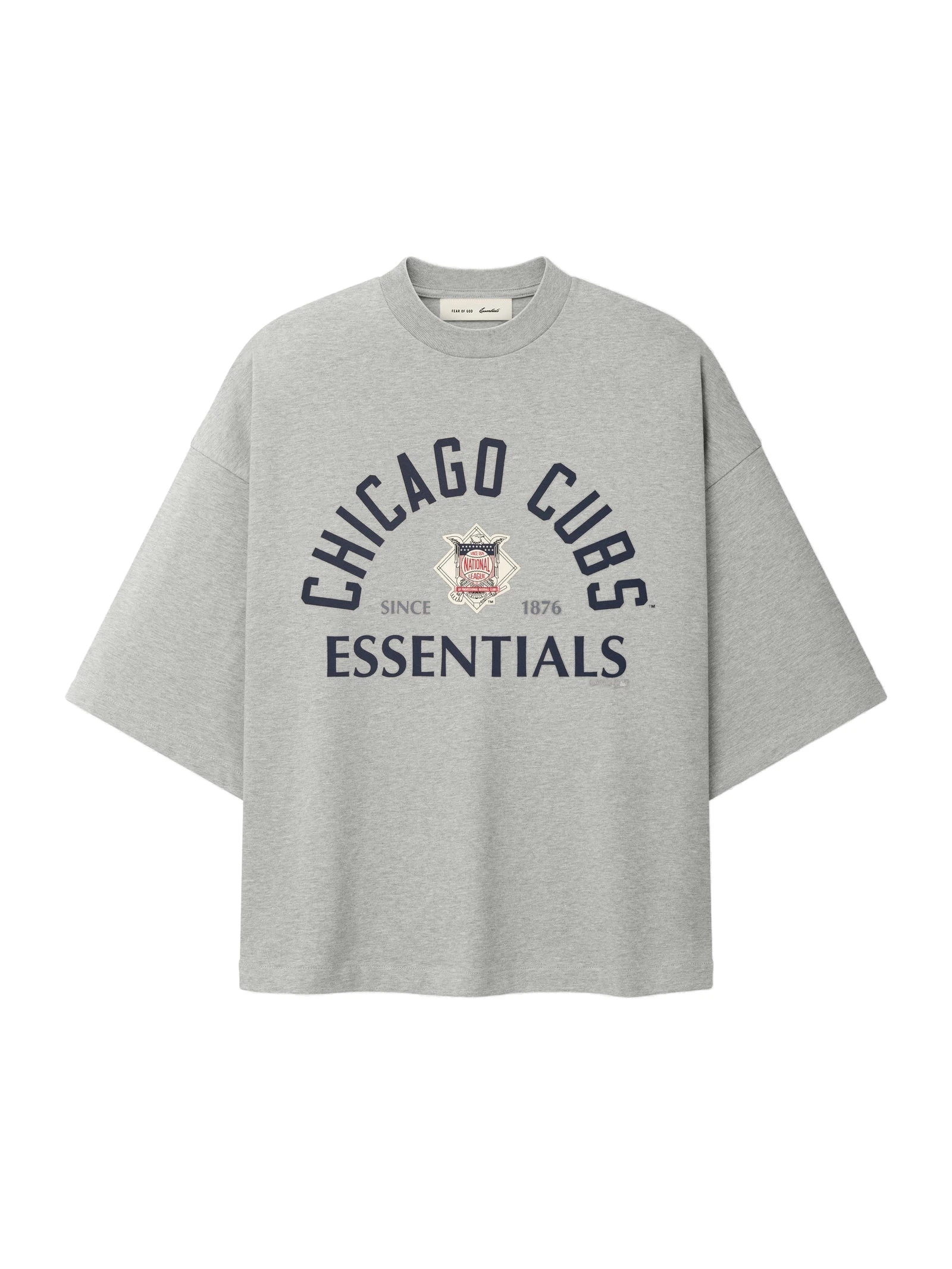Fear of God Essentials Cubs National League Merch Tee in Concrete Heather Fear of God Essentials Cubs National League Merch Tee in Concrete Heather | Luxury Shoes
