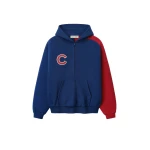Fear of God Essentials Cubs Raglan Half Zip Sport Hoodie in Estate Blue and Stone Red | Luxury Shoes 