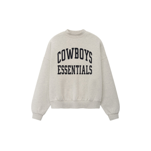 Fear of God Essentials Dallas Cowboys Training Camp Crewneck Boxy Fit in Light Heather | Luxury Shoes 