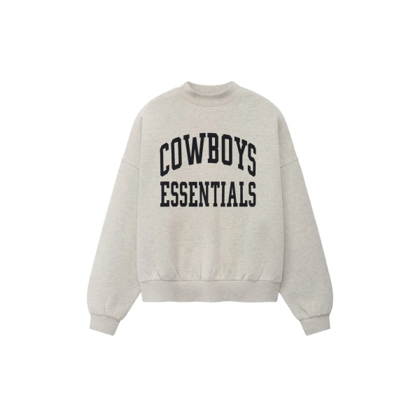 Fear of God Essentials Dallas Cowboys Training Camp Crewneck Boxy Fit in Light Heather | Luxury Shoes 