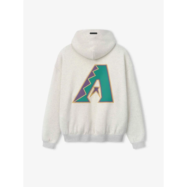 Fear of God Essentials Diamondbacks Sport Hoodie in Oatmeal Heather and Light Heather Rib | Sweatshirts | Luxury Shoes 