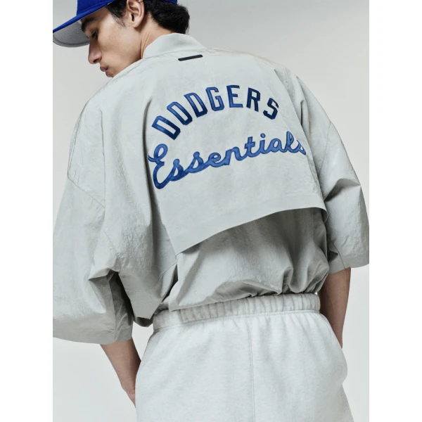 Fear of God Essentials Dodgers 3/4 Sleeve Pullover in Seal | Sweatshirts | Luxury Shoes 