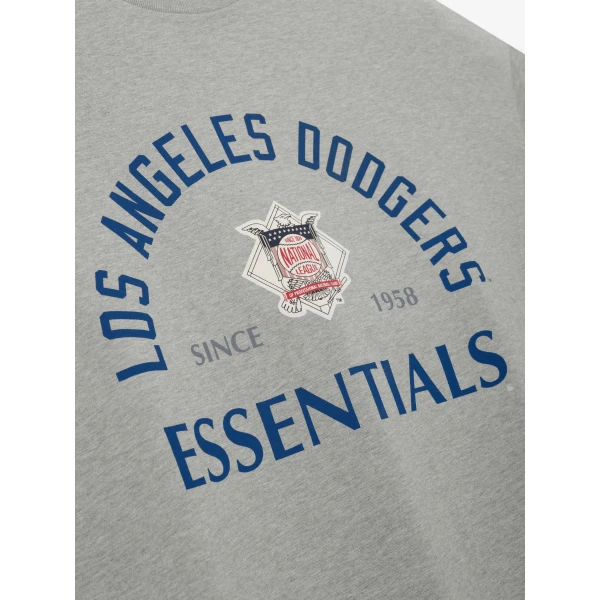 Fear of God Essentials Dodgers National League Merch Tee in Concrete Heather | T-shirts & vests | Luxury Shoes 