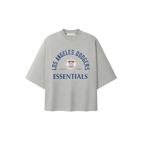 Fear of God Essentials Dodgers National League Merch Tee in Concrete Heather | Luxury Shoes 