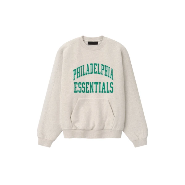 Fear of God Essentials Eagles 90s Relaxed Crewneck in Marble Heather | Luxury Shoes 