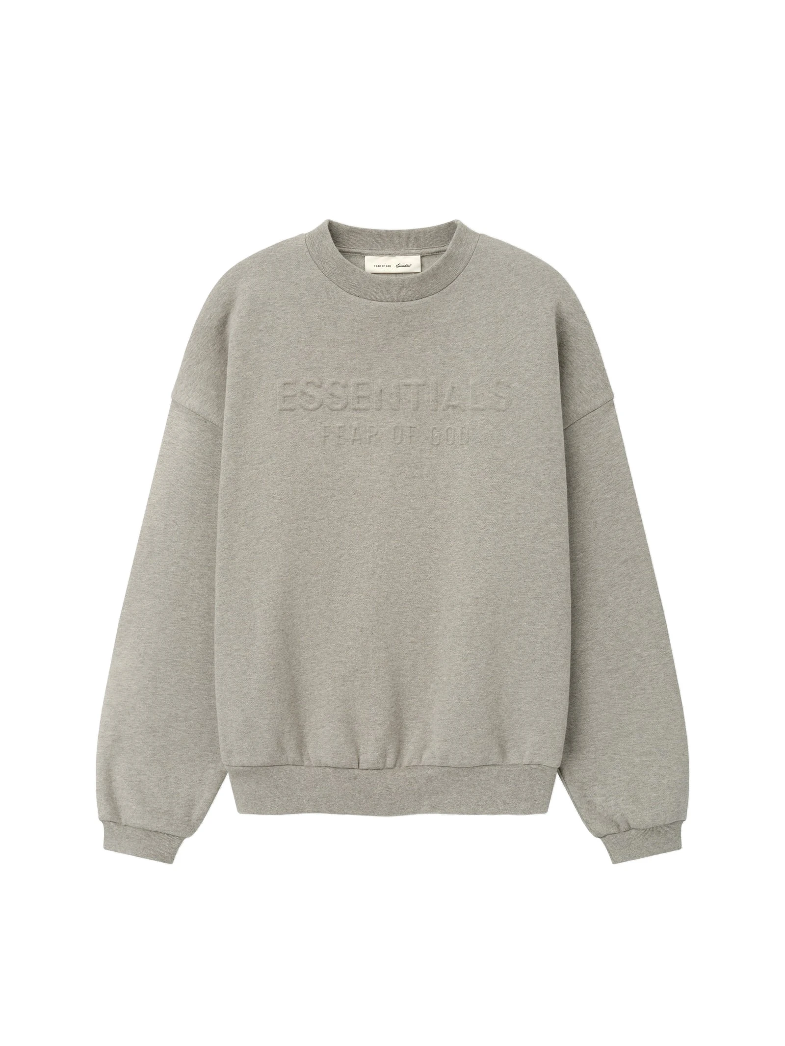 Fear of God Essentials Embossed 90s Relaxed Crewneck in Warm Heather Fear of God Essentials Embossed 90s Relaxed Crewneck in Warm Heather | Luxury Shoes
